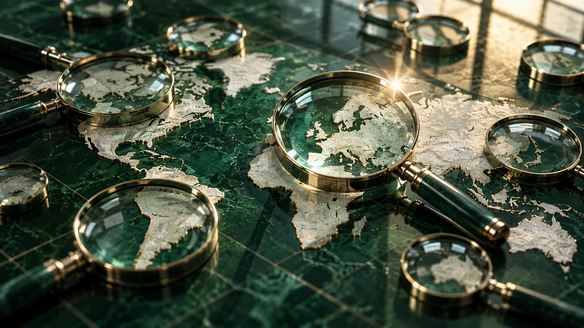 شبكة من عدسات البحوث ذات لمحة واحدة، توضيح تحرير مفاهيمي من قبل منظمة العفو الدولية، وليس أدلة وثائقية.